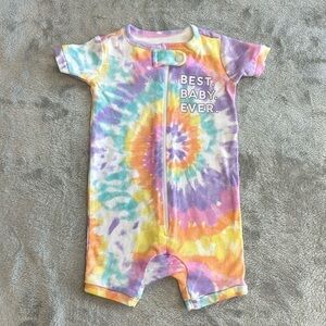 The Children’s Place - Newborn  tye died short sleeve shorts romper. 0-3…